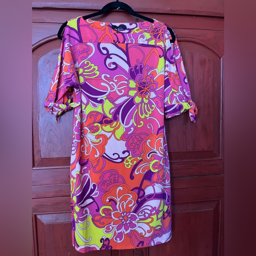 Trina Turk Floral Shift Dress in Pink, Orange & Yellow NWT - Picture 2 of 12
